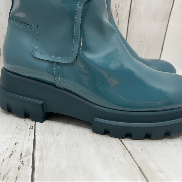 AGL 40mm Patent Leather Midi Boots Size 7 - Picture 10 of 15